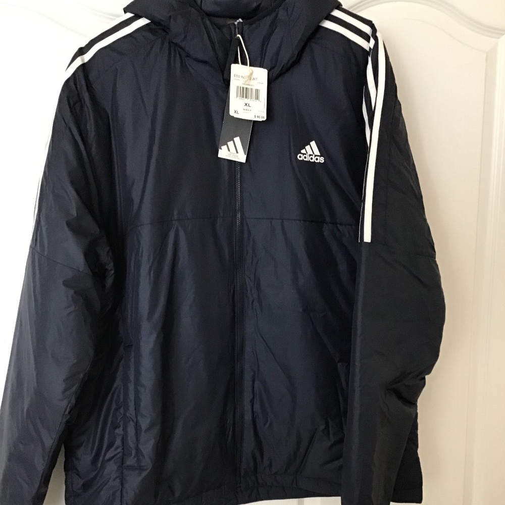 ADIDAS ESSENTIALS HOODED 3-STRIPES LIGHTWEIGHT JACKET - Picture 16 of 16